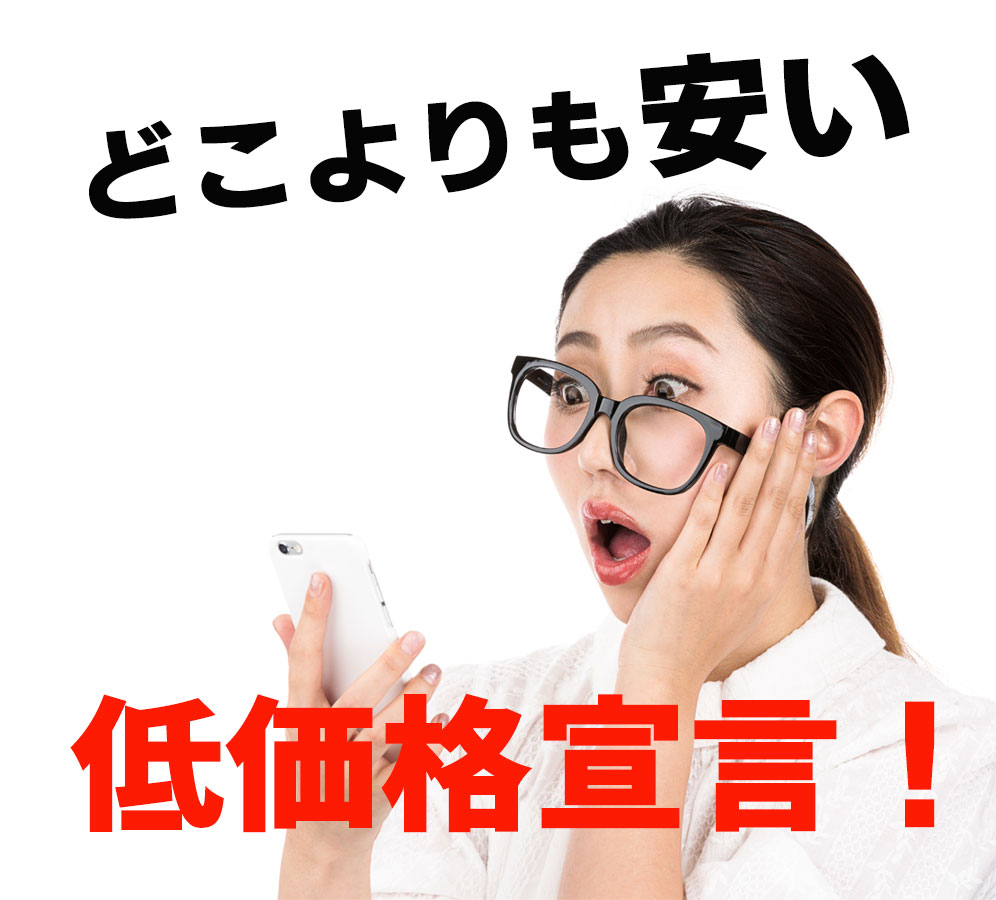 どこよりも安い、低価格宣言!