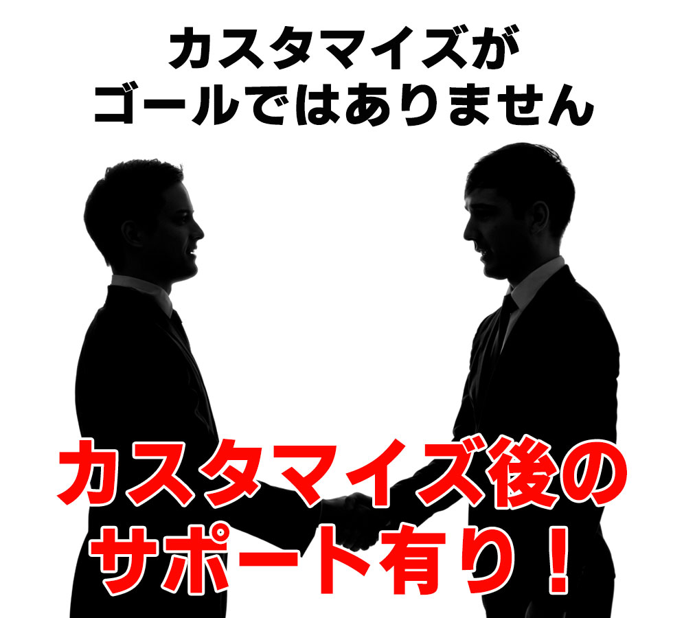 カスタマイズ後のサポートもあります。