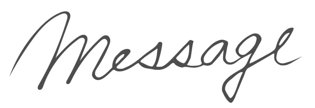 アルファベット筆記体でMessageと書かれている。